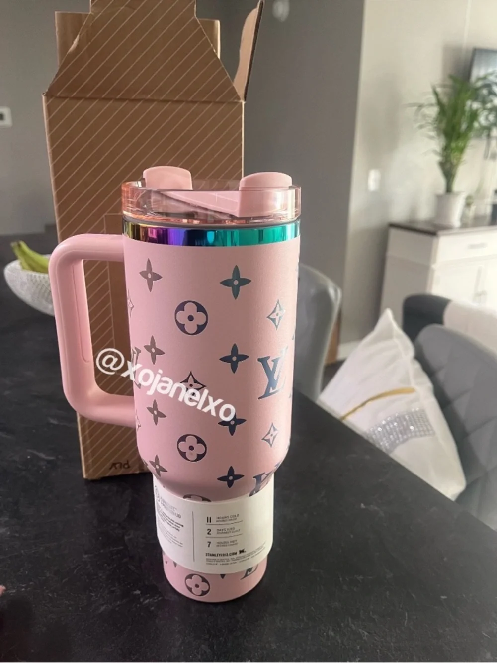 Stanley Pink Gold Multicolor Quencher Tumbler with Handle